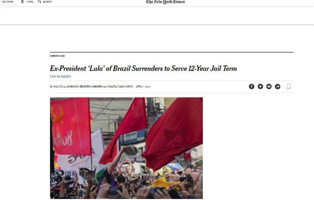 Imprensa internacional destaca a prisão de Lula