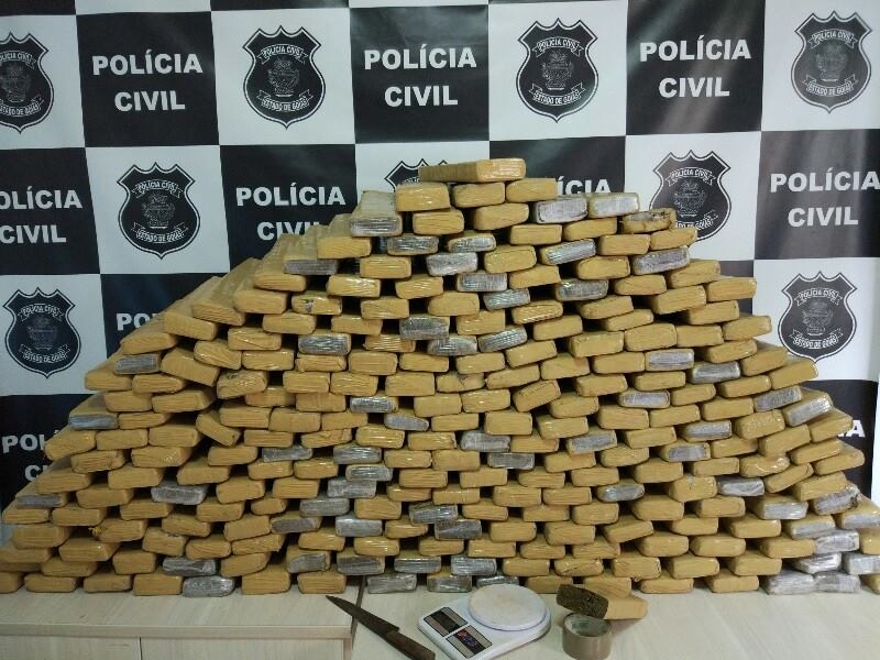 Polícia Civil apreende 200 quilos de maconha em Goianira