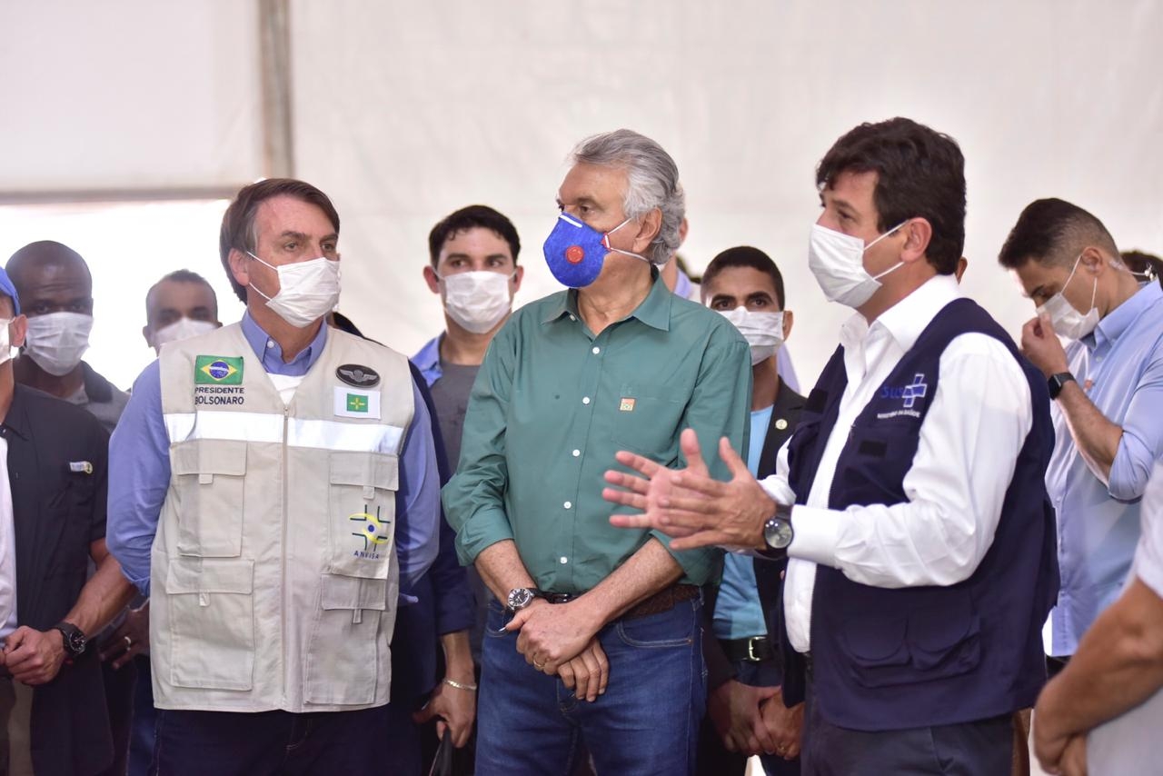 Caiado agradece a Bolsonaro Hospital de Campanha montado pelo Governo Federal