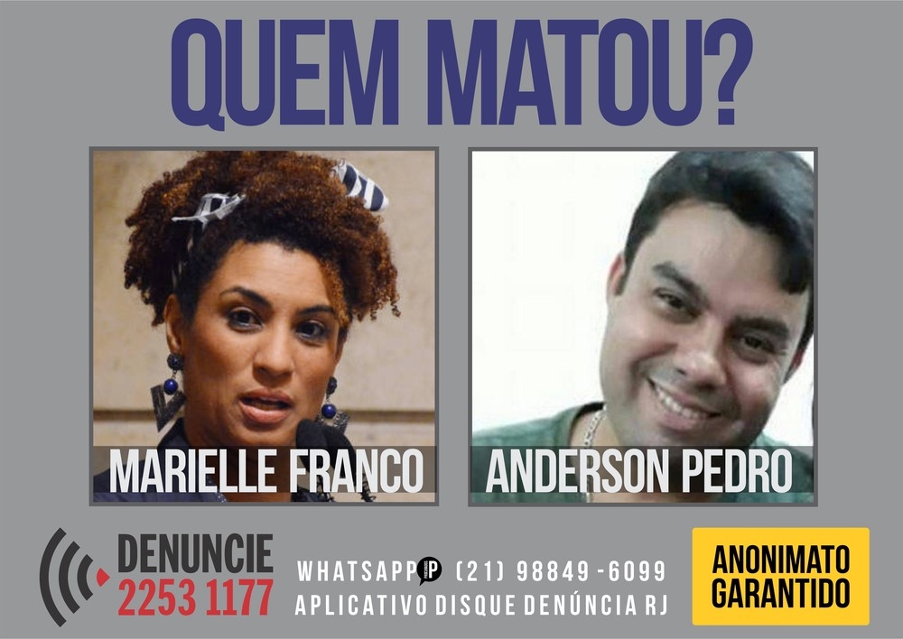 Disque-Denúncia já recebeu 27 informações sobre a morte de Marielle