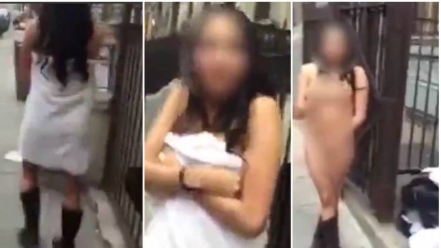 Homem força mulher a andar nua pelas ruas de Nova York