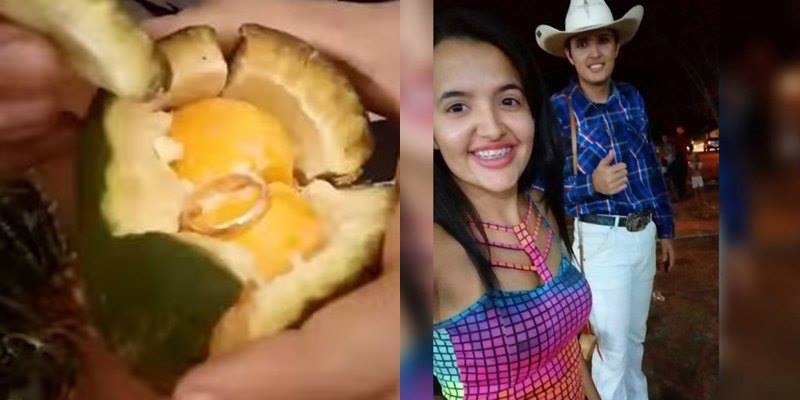 Goiano faz pedido de casamento inusitado usando um pequi e repercute na Internet