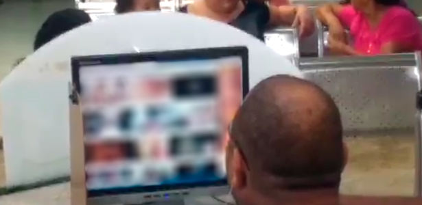 Vídeo mostra servidor público assistindo pornografia na recepção de UPA