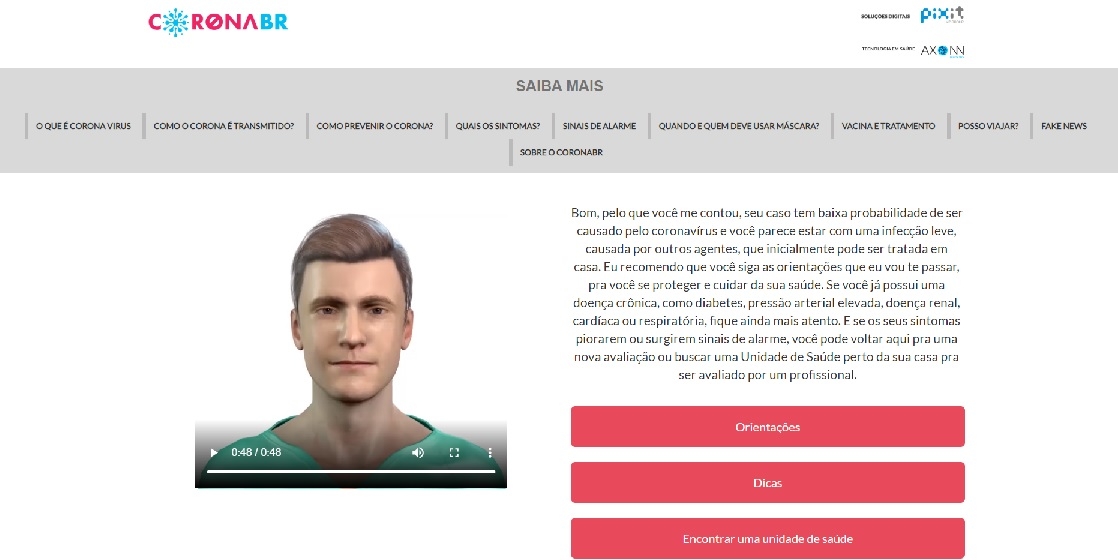 Site avalia se você tem algum sintoma de Coronavírus e como proceder