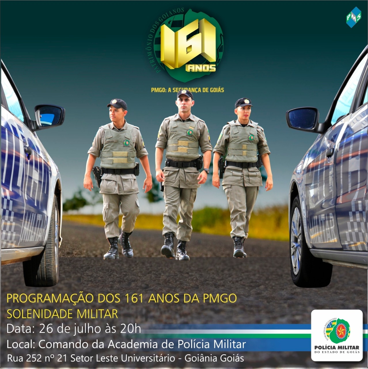 Solenidade em comemoração aos 161 anos da PM de Goiás