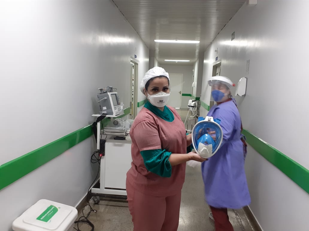 Hospital Estadual de Jaraguá inicia tratamento com máscaras de mergulho em pacientes com a Covid-19