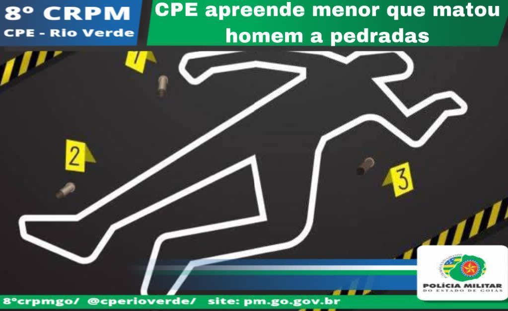 Menor é apreendido suspeito de matar homem a pedradas, em Rio Verde