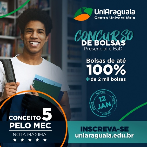 UniaAraguaia realiza concurso do Bolsas para cursos de graduação da instituição