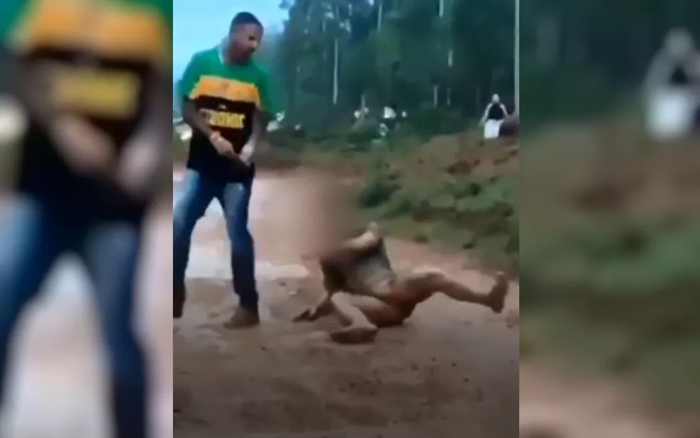 Jovem é amarrado com corda no pescoço e arrastado por estrada