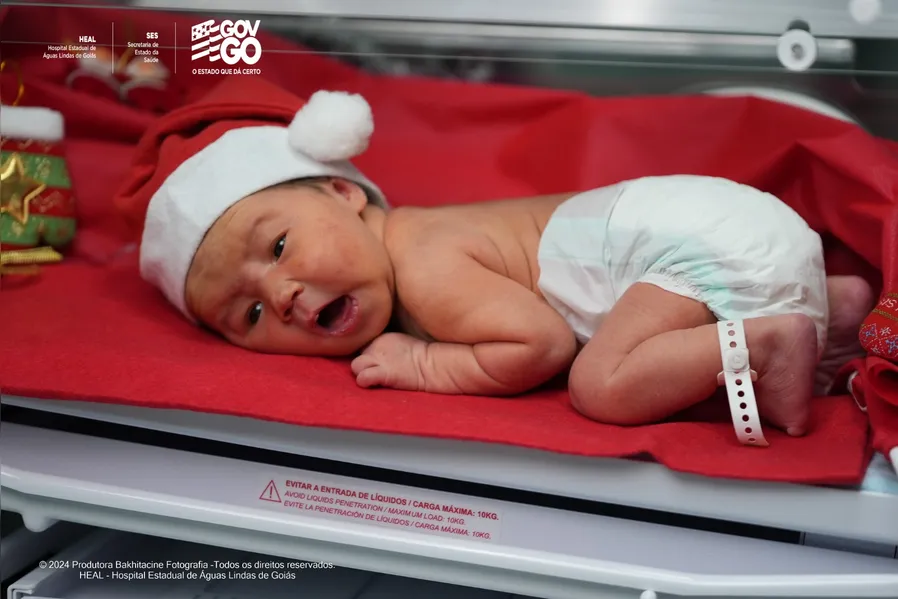 Natal Encantado no HEAL: recém-nascidos ganham gorrinhos e sessão fotográfica