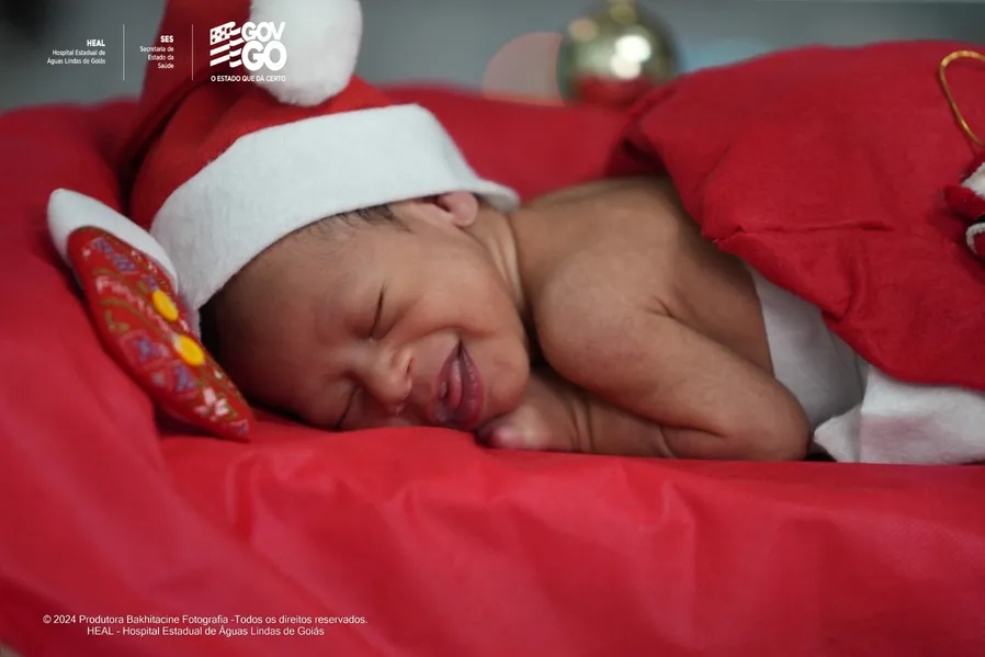 Natal Encantado no HEAL: recém-nascidos ganham gorrinhos e sessão fotográfica