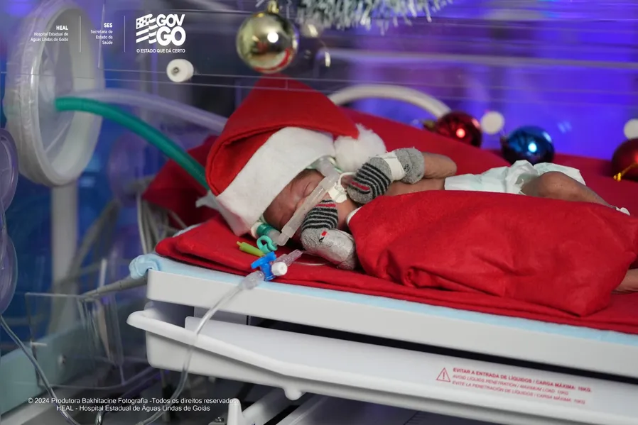 Natal Encantado no HEAL: recém-nascidos ganham gorrinhos e sessão fotográfica