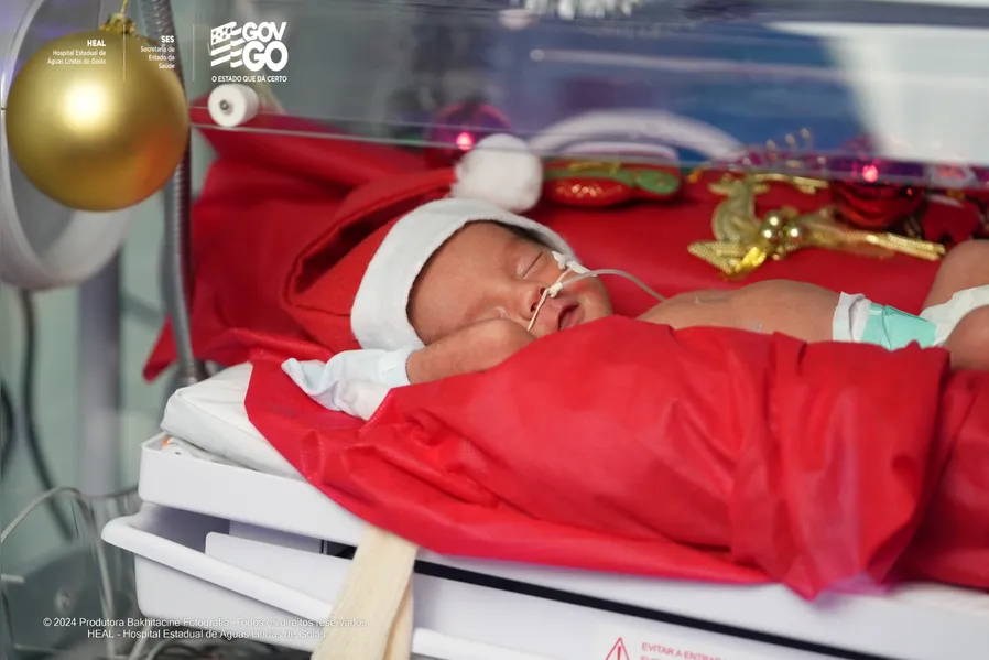 Natal Encantado no HEAL: recém-nascidos ganham gorrinhos e sessão fotográfica