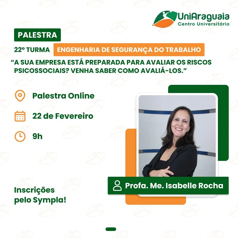 
		UniAraguaia promove palestra sobre riscos psicossociais no ambiente de trabalho