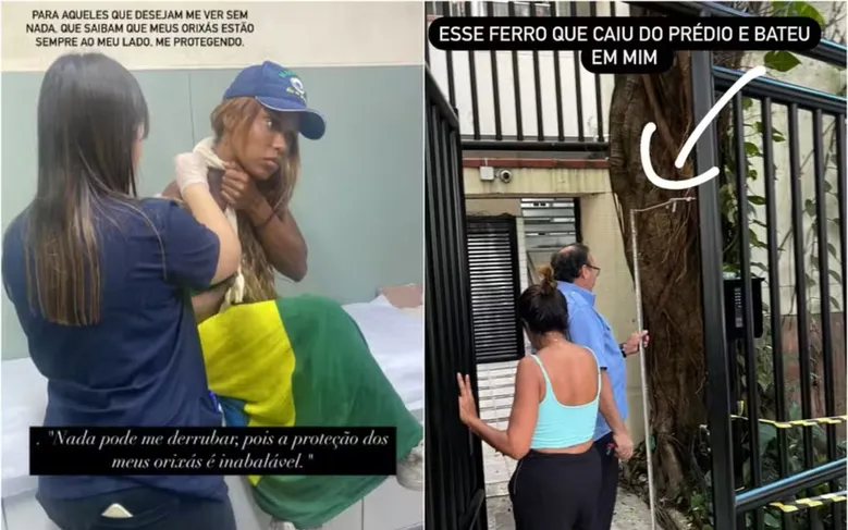 
		Mc Rebecca sofre acidente após ferro despencar de prédio em Copacabana
