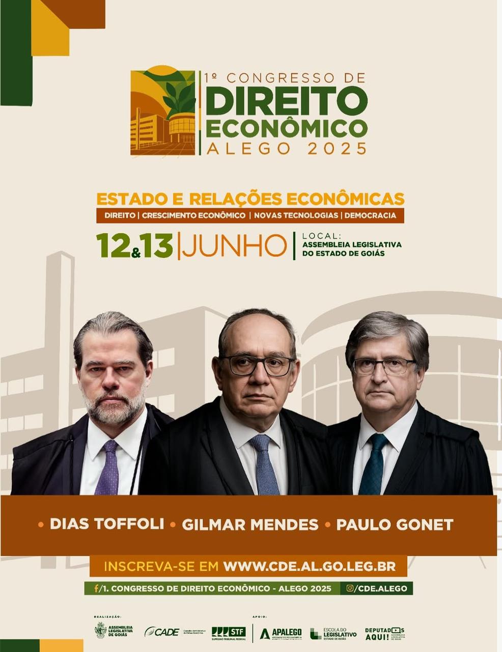 Estão abertas as inscrições para o 1º Congresso de Direito Econômico da Alego