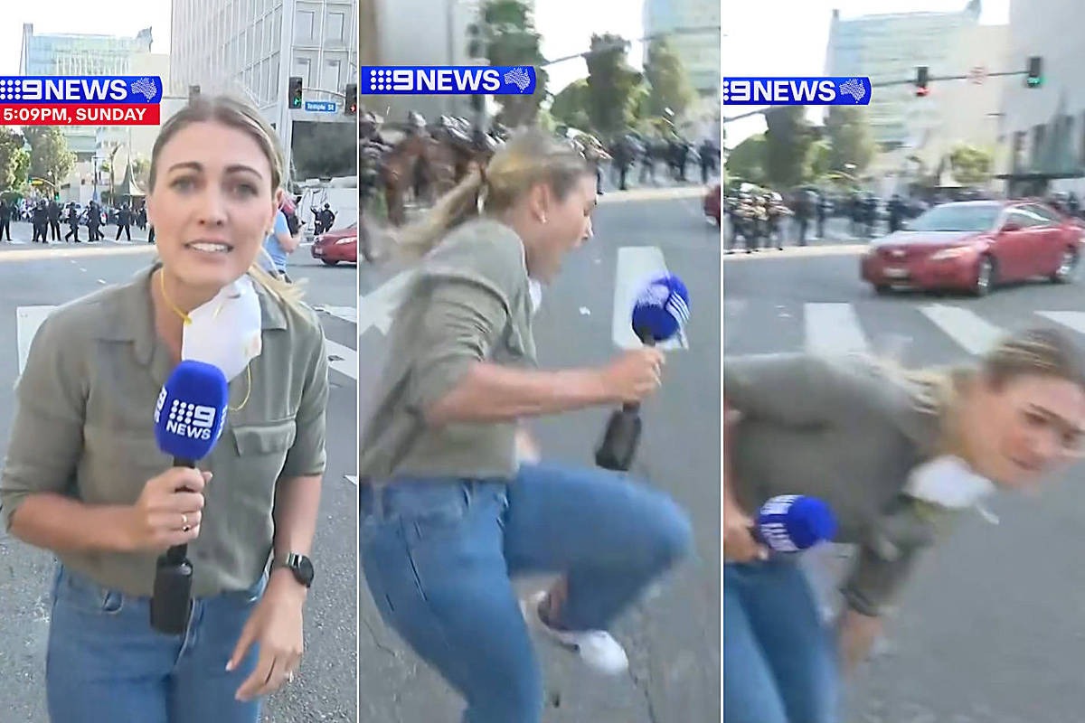 A jornalista Lauren Tomasi estava de costas para a tropa de choque quando um policial a mirou e disparou