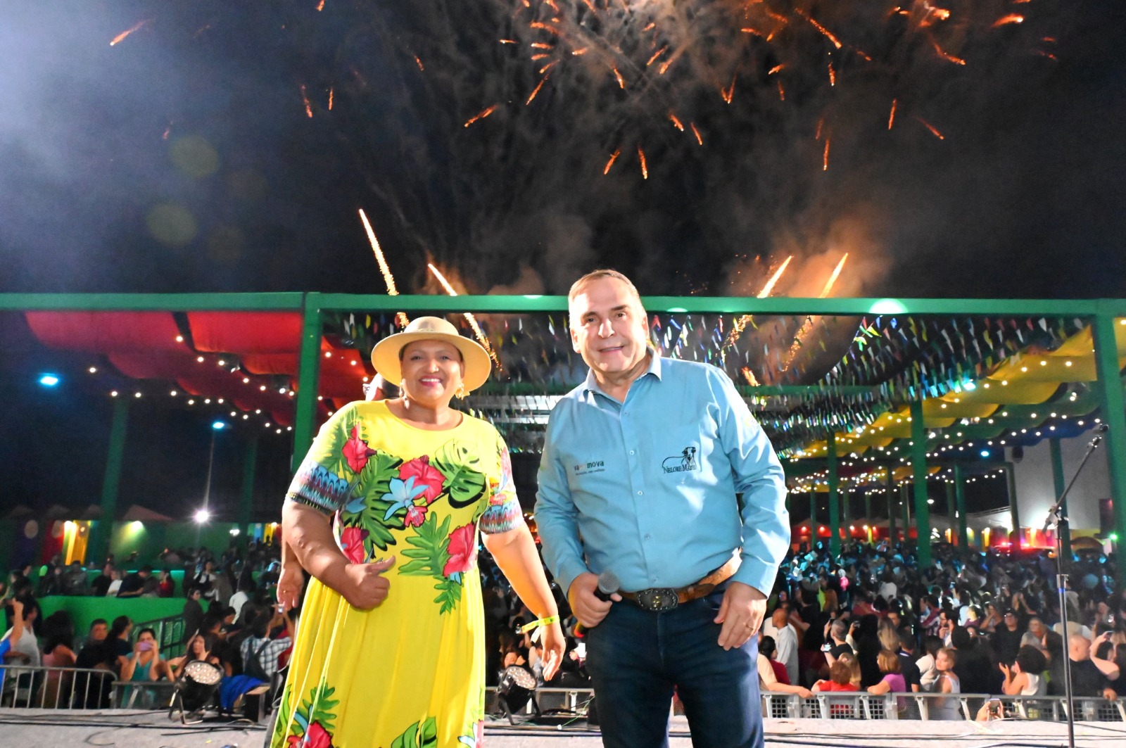 Prefeito Sandro Mabel e vice-prefeita Coronel Cláudia Lira: 22º Grande Arraial de Goiânia registra mais de 100 mil pessoas durante feriado prolongado