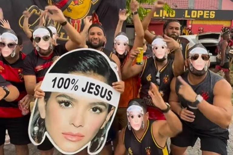 Polícia proíbe máscaras com rosto de Marquezine em provocação a Neymar no confronto Sport X Santos