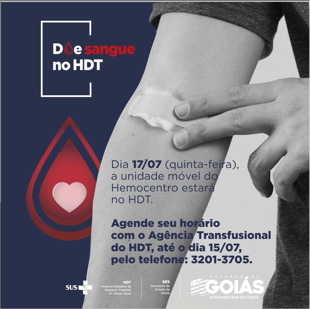 HDT realiza hoje ação de coleta de sangue