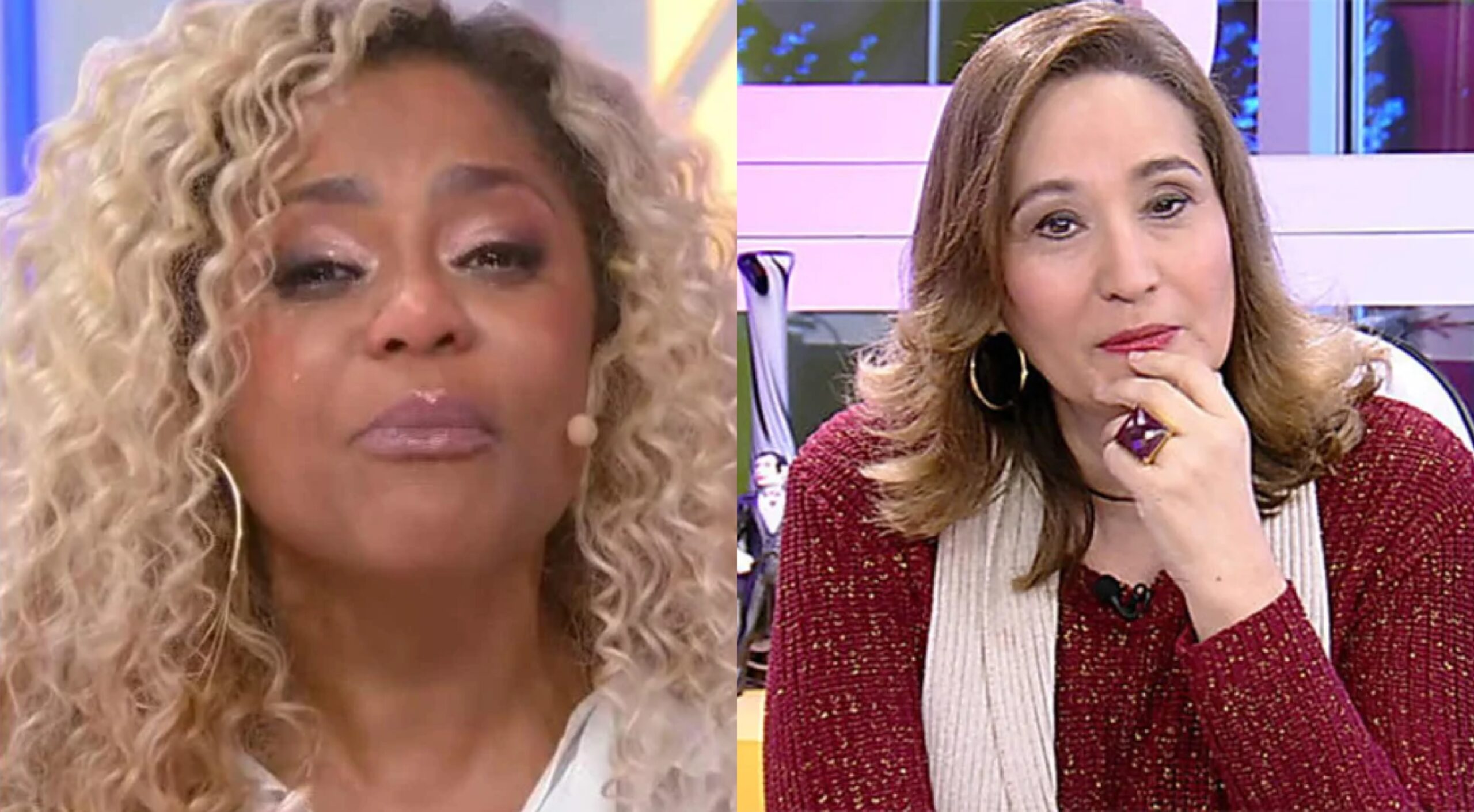Ao vivo, Cariúcha chora e pede desculpas a Sonia Abrão por episódio no Teleton