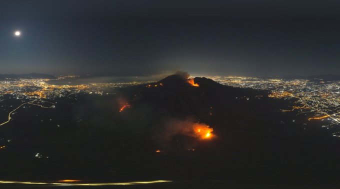 Grande incêndio no monte Vesúvio fecha acessos de turistas na Itália