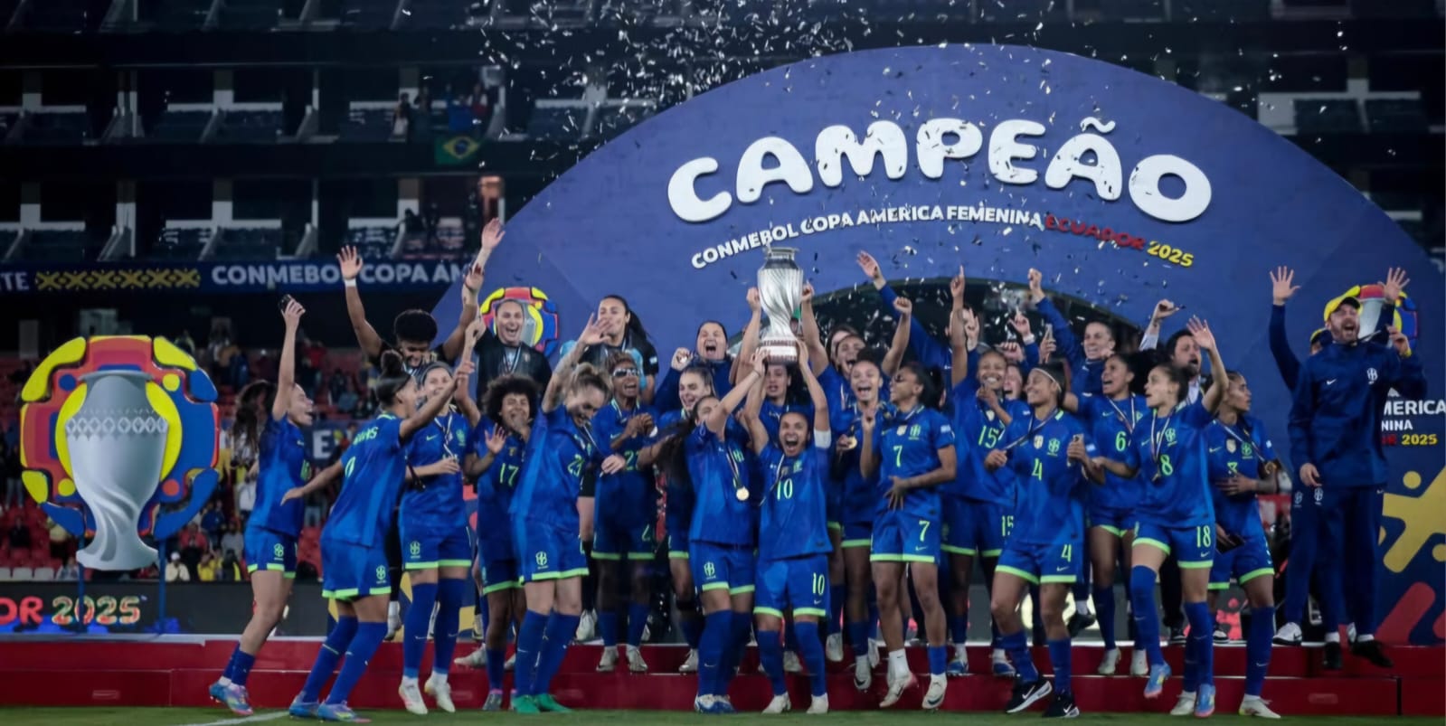 Marta brilha, Brasil vence a Colômbia nos pênaltis e conquista a Copa América Feminina em final histórica
