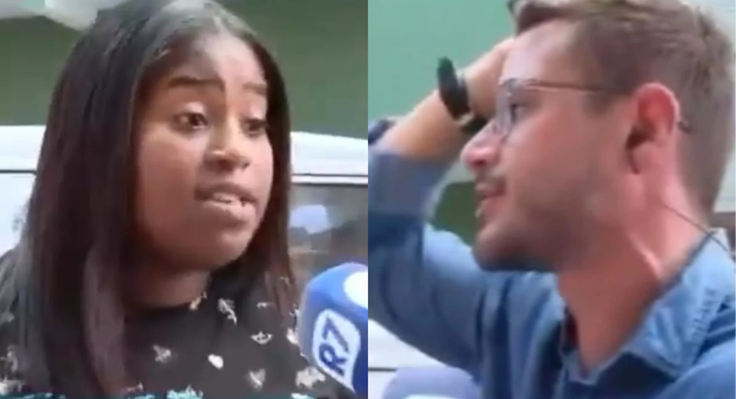 Ao vivo, repórter da Record fica em choque após mulher soltar palavrão e expor intimidade