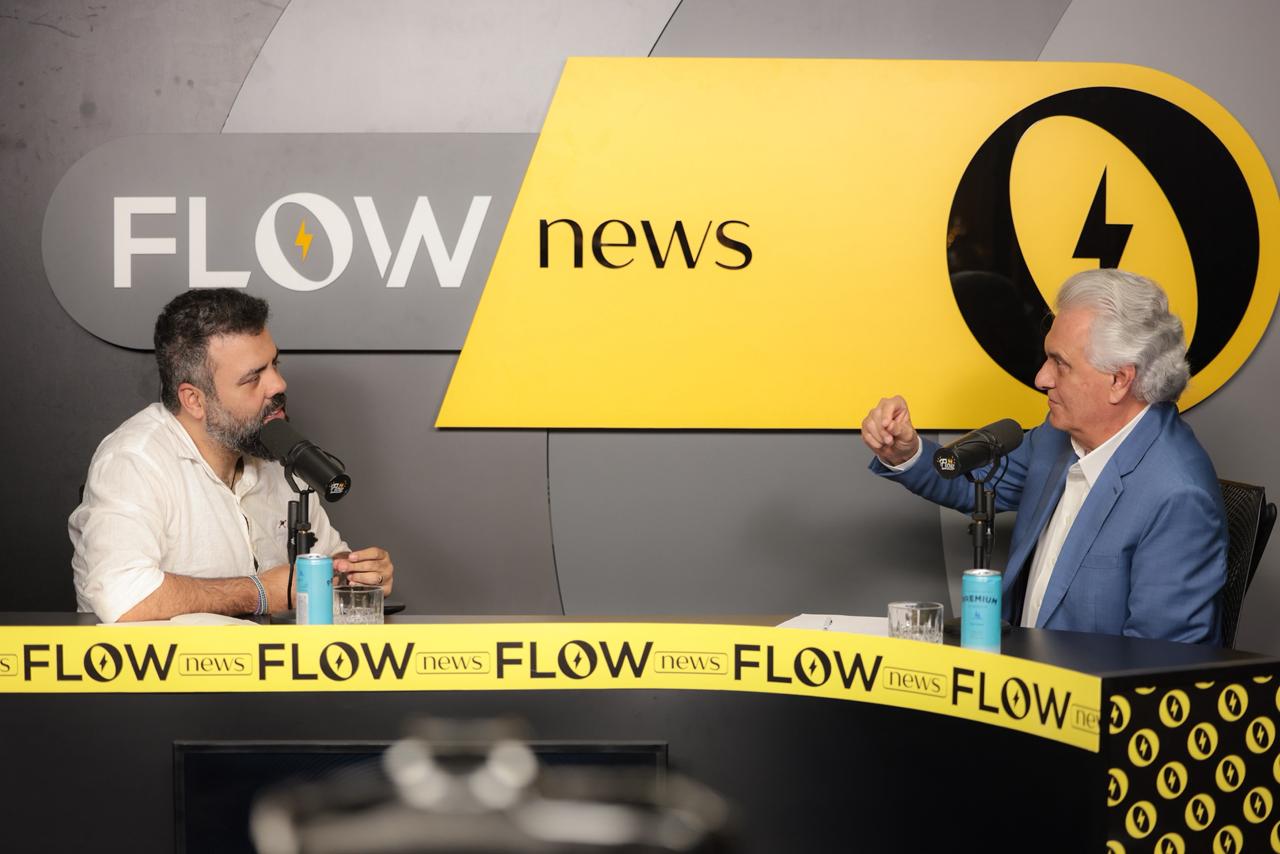 Caiado destaca no Flow News transformação de Goiás com foco em segurança e desenvolvimento