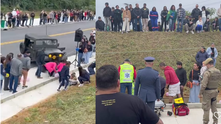Vídeo: Jeep desgovernado atropela pedestres no desfile de 7 de Setembro