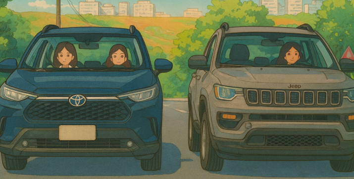 Toyota Corolla Cross 2025 vs Jeep Compass 2025: qual SUV médio entrega mais por seu valor?