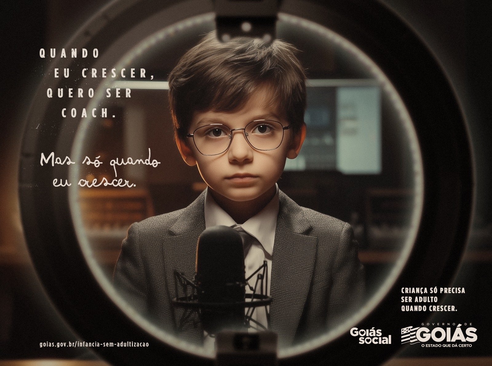 Campanha publicitária do Governo de Goiás alerta sobre adultização de crianças