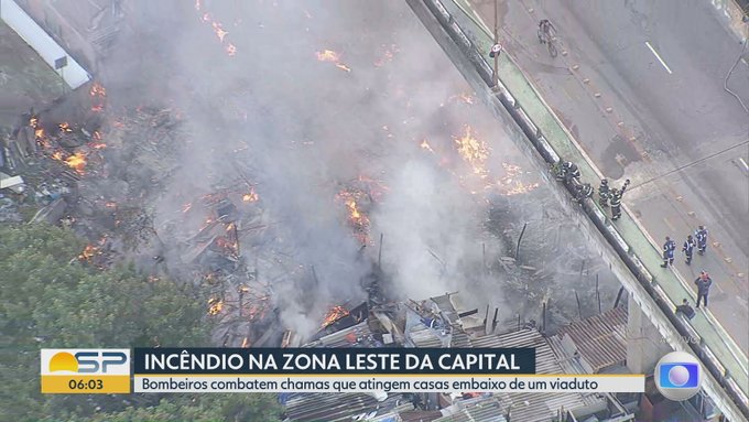 Incêndio atinge comunidade na Penha, zona leste de SP