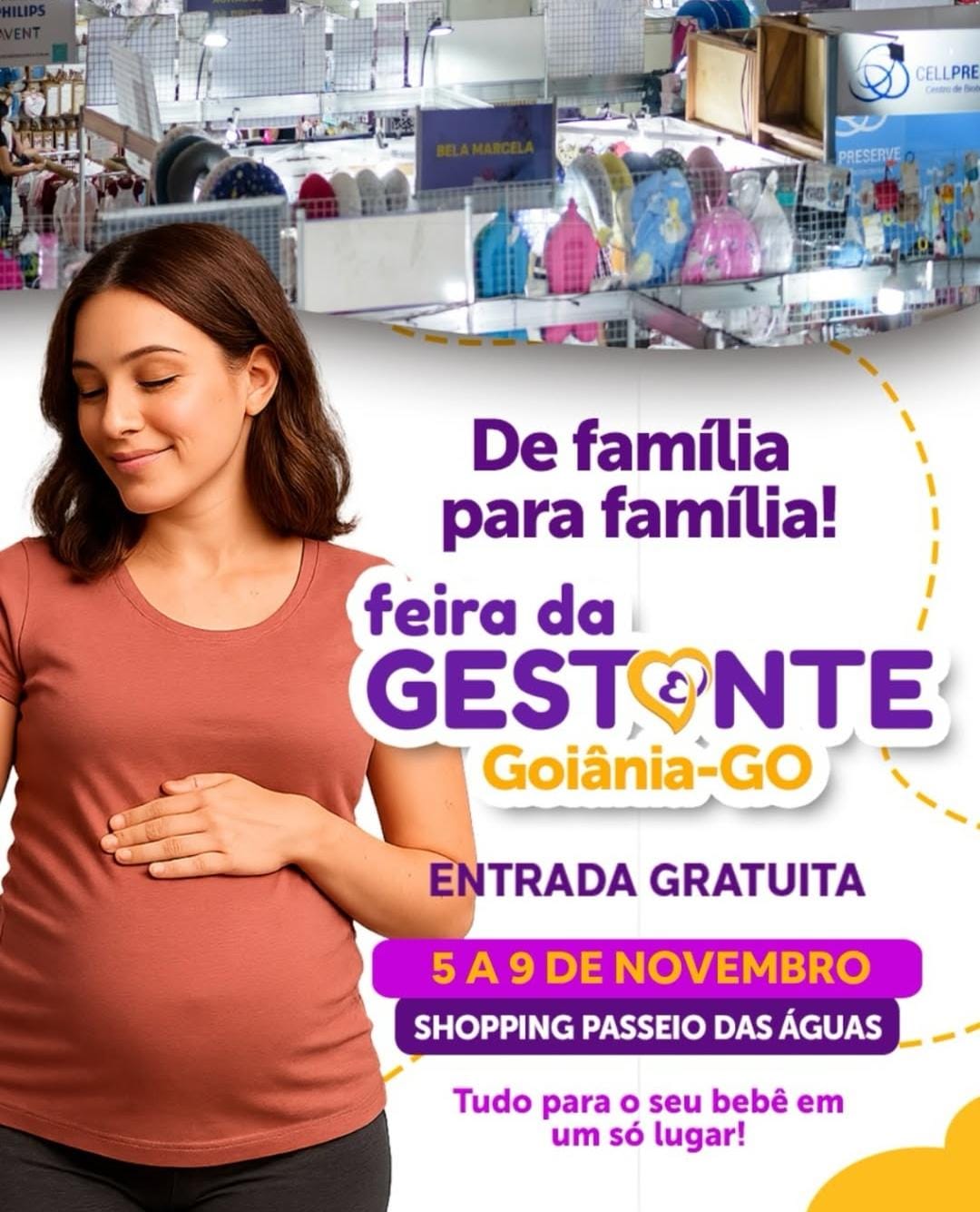 Feira da Gestante Goiânia acontece de 05 a 09 de novembro no Shopping Passeio das Águas