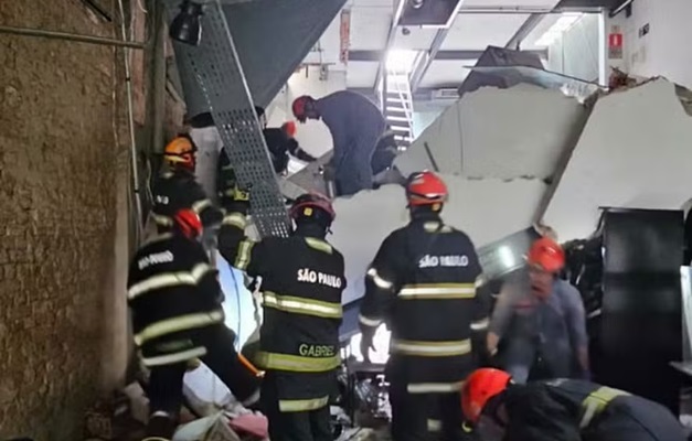 Desabamento de teto de restaurante em São Paulo deixa um morto e cinco feridos
