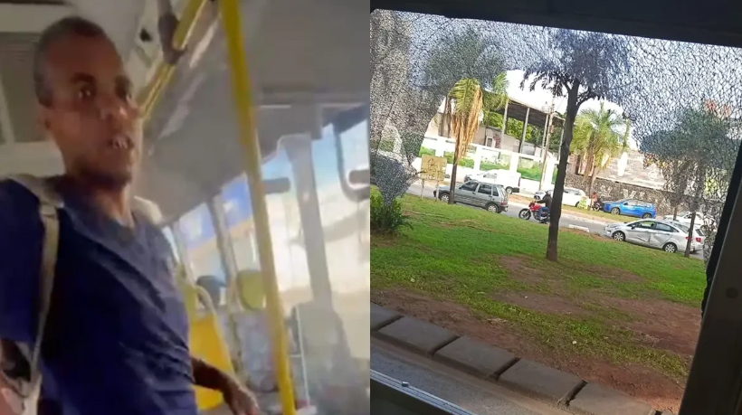 Homem é flagrado por estudante, comete importunação sexual e foge após quebrar janela de ônibus em Goiânia