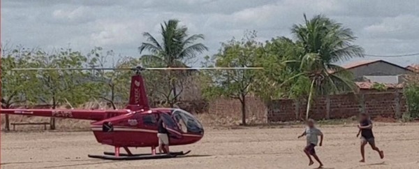 Pouso de emergência de helicóptero termina em assalto no Ceará