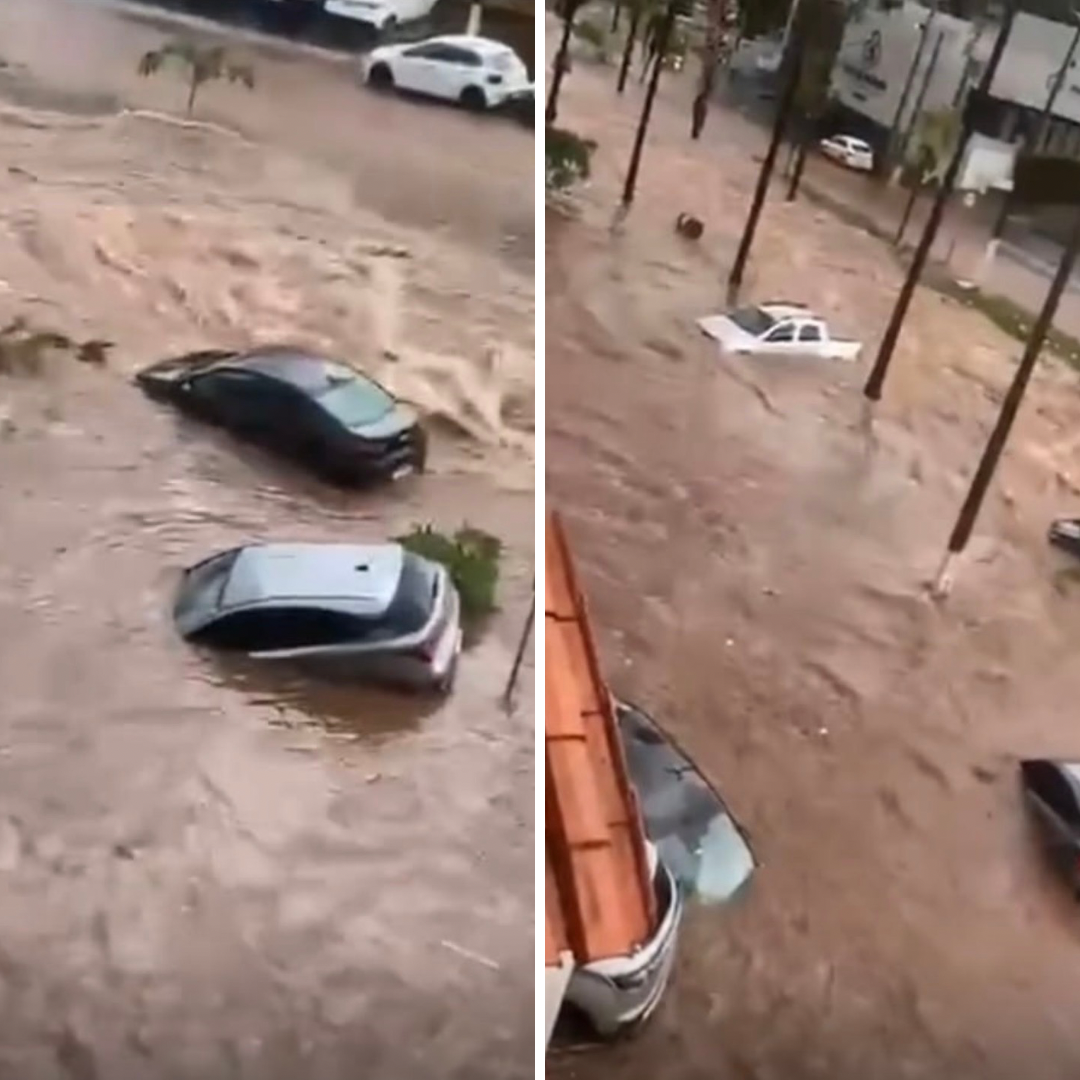 Vídeo: Chuva forte em Rio Verde, destrói, arrasta carros e derruba fios de energia