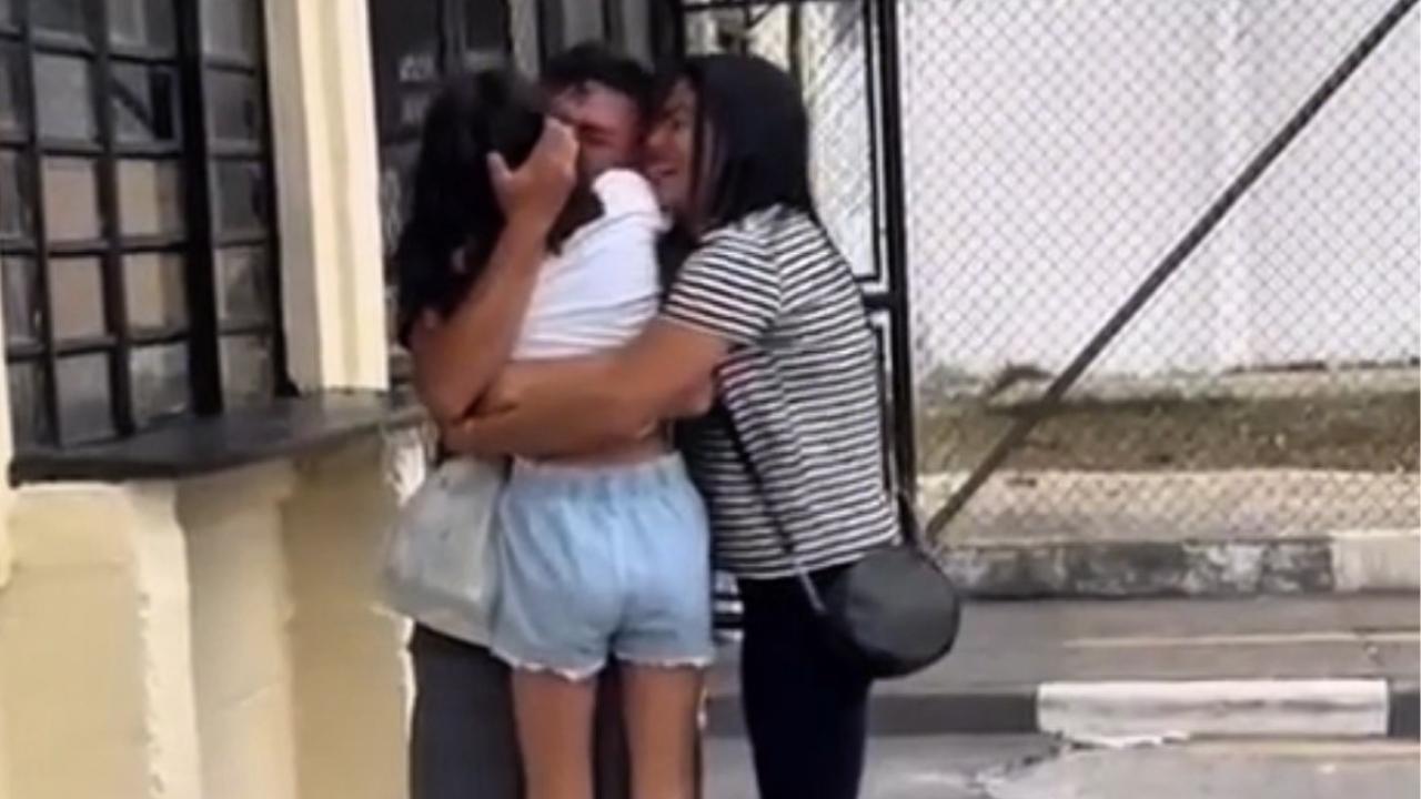 Vídeo: Homem inocente recupera liberdade e tem reencontro emocionante com filha