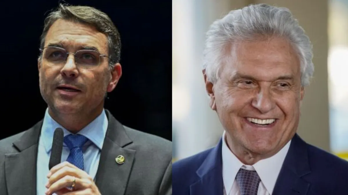 Pré-candidatos à Presidência, Flávio Bolsonaro e Caiado discutem eleições de 2026