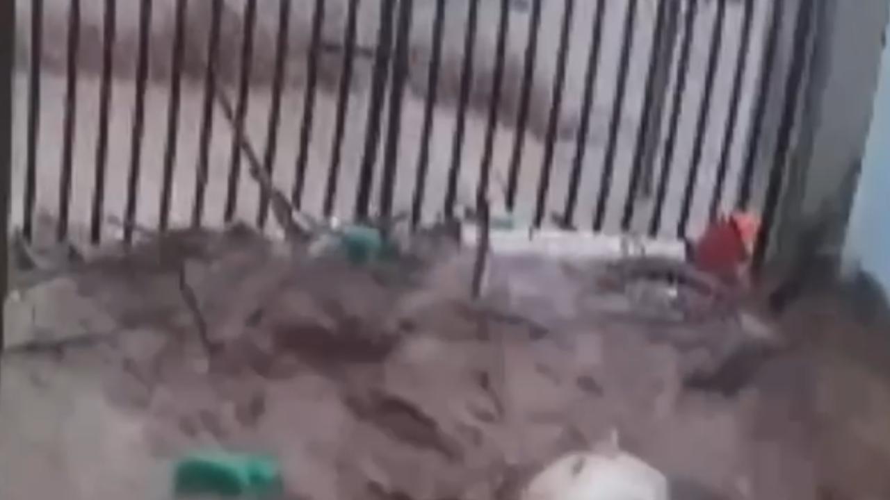 Vídeo: Enxurrada derruba muro e inunda casa; família escapa ilesa