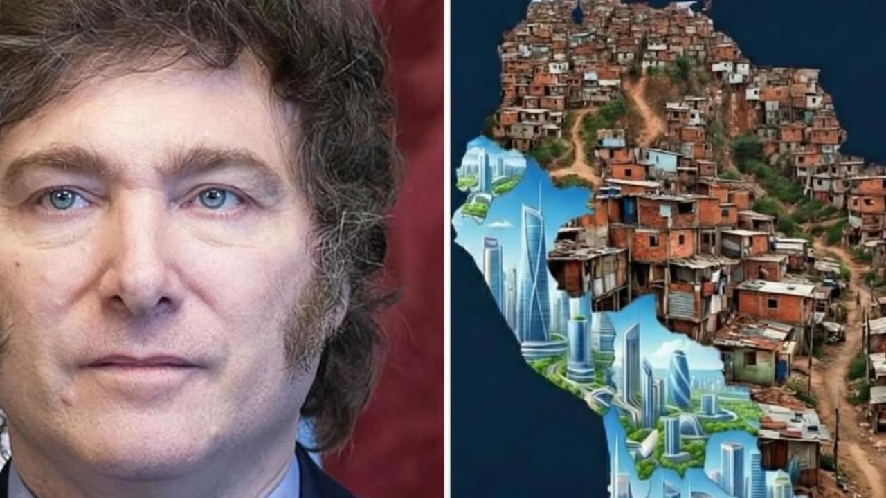 Presidente Milei publica mapa que compara Brasil a favela e classifica países da América do Sul