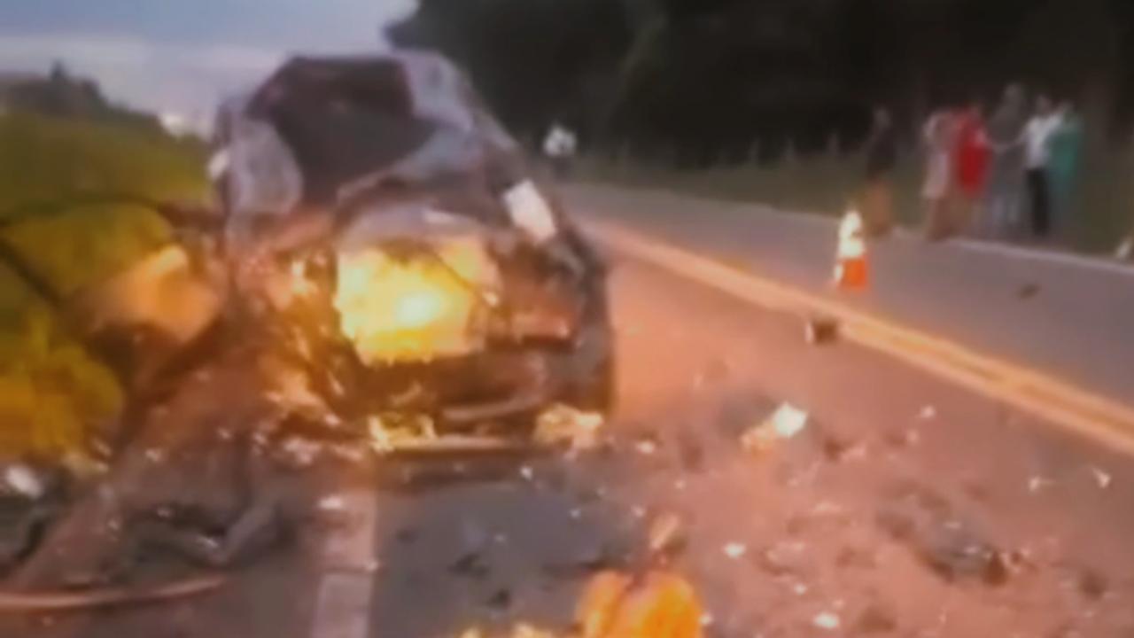 Vídeo: Veja chegada da polícia militar rodoviária no grave acidente que matou cinco na GO-164; Entre eles três PMs