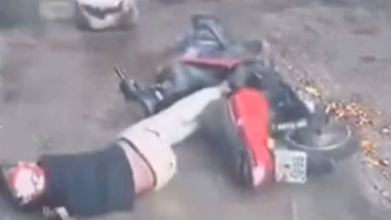 Câmeras registram grave acidente de moto em Goiânia