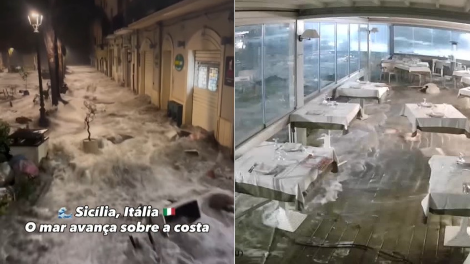 Sicília em alerta: Tempestade Harry faz mar invadir litoral italiano. Veja vídeo