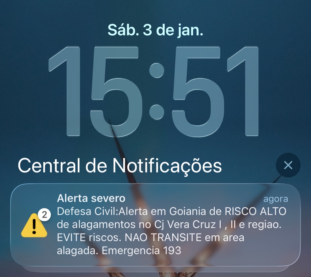Goiânia declara alerta severo por risco de enxurradas e alagamentos