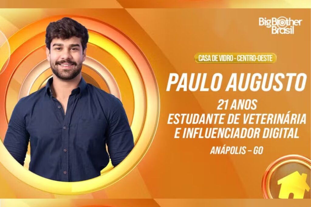 Morador de Anápolis, Paulo Augusto é escolhido pelo público e entra no BBB 26 pelo time Pipoca