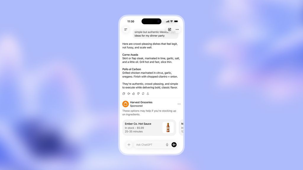 ChatGPT começa a exibir anúncios nos planos grátis