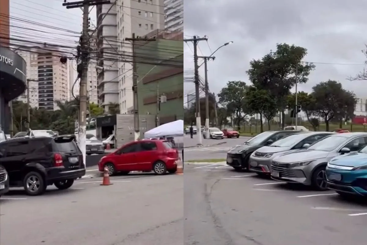 Concessionária da BYD é flagrada com carros em vagas públicas em Goiânia e revolta motoristas