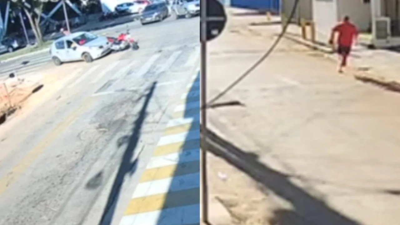 Motorista foge após bater em duas motos em Anápolis